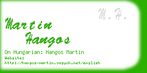 martin hangos business card